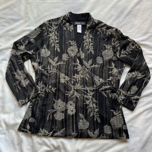 Vintage Y2K Jones New York long sleeve top floral & sequin pattern size medium